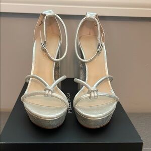 Pelle Moda Silver Strappy Women's Heels